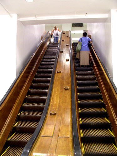  Macy*s wooden escalator New York City 
